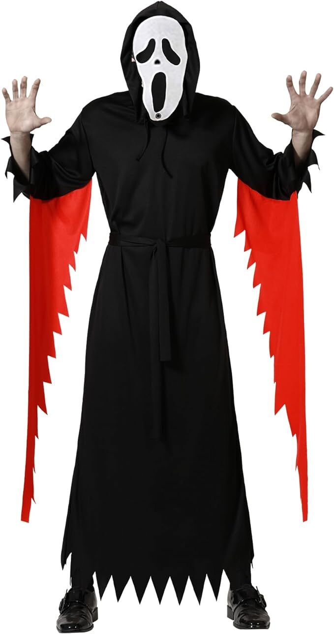 Costume Fantasma Tenebroso Nero Halloween Carnevale Morte Abito
