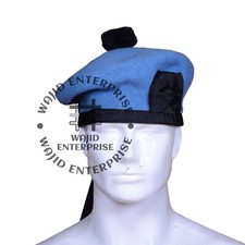 Scottish Sky Blue 100 Wool Balmoral Military Bonnet Beret Army Cap Scotts Hat