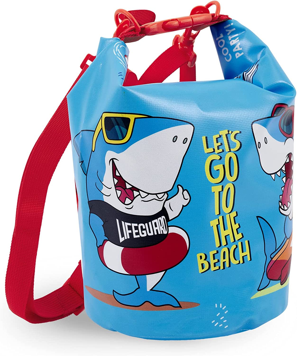 Zaino Impermeabile Mare per Bambini Dry Bag Bimbo Azzurro Blu