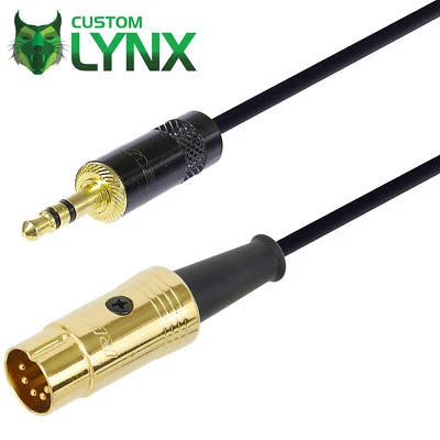 CUSTOM-LYNX B&O Aux Cable. iPhone-iPad-TV to B&O. 3.5mm TRS to 5 Pin Din. Midi Naim Lead PRO