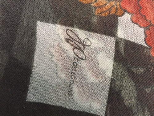 Scarf Shawl Wrap 45" Square Vintage JP Collections Women Black Gray Checker - Picture 2 of 12