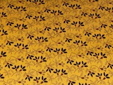 By 1/2 Yd Thimbleberries Cover Story Reproduction Yellow Black Floral Fabric RJR