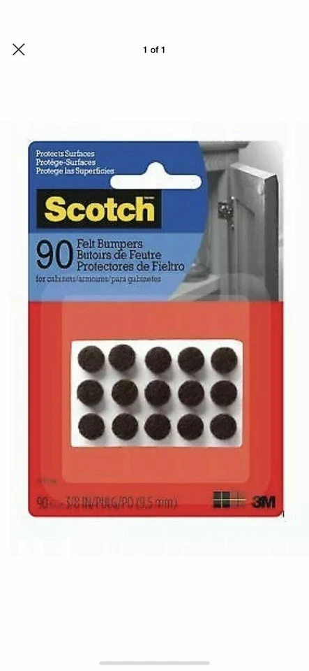 Parachoques de fieltro marrón 3M COMPANY SP953-NA, 90 piezas Foto 2 de 3