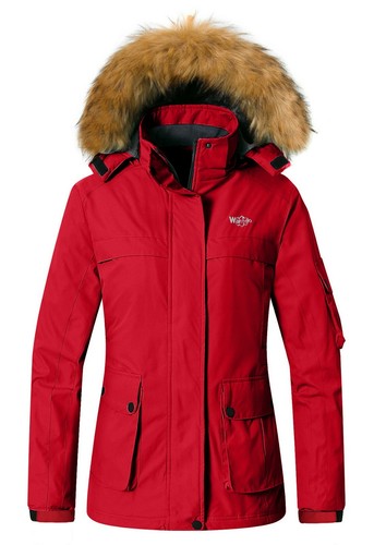 Wantdo Women's Ski Jacket Winter Fleeced Snow Coat Waterproof Fur Hooded Jackets - Picture 3 of 86