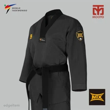 MOOTO MTX Slate Gray Color Uniform WT Demonstration Black Team Dobok Performance
