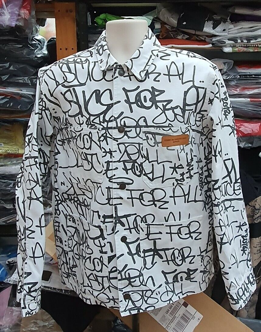 FW18 Supreme x Comme Des Garcons Shirt Printed Canvas Chore Coat