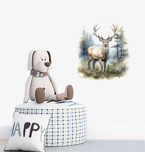 Colourful Stag Deer Wall Art Bedroom Nursery Decor Laptop Vinyl Sticker Decal - Picture 2 of 7