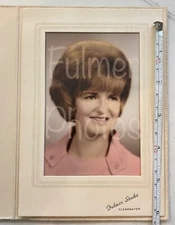 George Fulmer 1950s Hand Tinted Portrait WOMAN Photo RED BOUFFANT HAIR Style