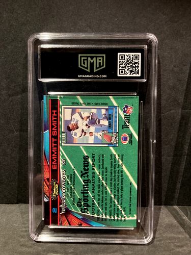1991 Topps Stadium Club Emmitt Smith Dallas Cowboys Rookie RC #2 GMA 9 Mint HOF - Picture 2 of 2