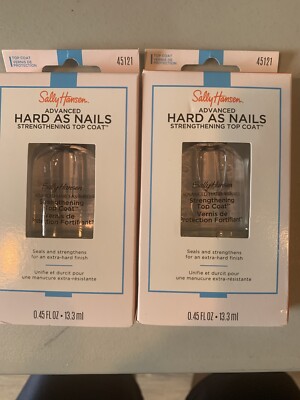 Sally Hansen Advanced Hard As Nails Strengthening Top Coat .45 oz 45121 Lot of 2