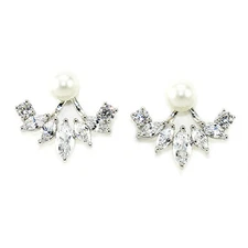 Kristin Perry Iced Pearl Cz Crystal Ear Jacket