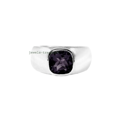 Natural Smoky Quartz Gemstone with 925 Sterling silver Ring for men's #J755