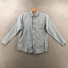 Wrangler Jeans Co. Dress Shirt Mens Medium Blue Striped Collared Long Sleeves