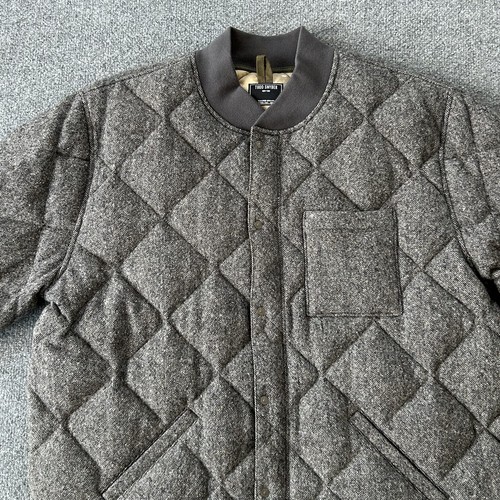 Todd Snyder Jacket Mens Extra Large Grey Tweed Wool Bomber Down Fill Quilted New - Picture 10 of 15