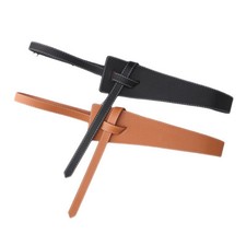 Women Wide Faux Leather Knot Waist Belt Dress Coat Corset Decorative Waistband
