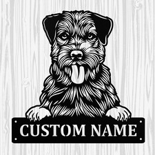 Personalized Border Terrier Metal Sign, Dog Owner Wall Art, Memorial Gift