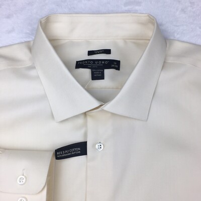 pronto uomo slim fit dress shirt Slim Fit French Cuff Twill Formal Dress Shirt | Black