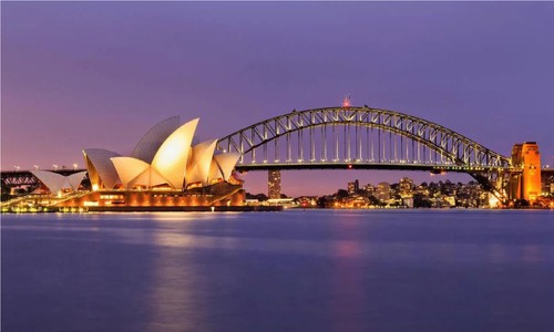 Impresión en lienzo de Sydney Opera House and Harbor Bridge, Australia decoración del hogar sin marco - Imagen 3 de 5