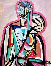 CORBELLIC EXPRESSIONISM 16X20 CHAOS BODY CUBIST FINE ART HOME INTERIOR DESIGN