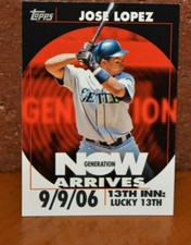 TOPPS GENERATION NOW ARRIVES JOSE LOPEZ BASEBALL CARD PACK TO PENNY SLEEVE