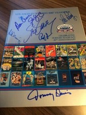 1987 Dodgers Yearbook Autograph Steve Garvey Tommy Davis Al Downing Lee Lacy +
