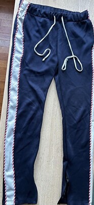 EPTM Man jogger L-size blue with white edge zip the cuffs of pant