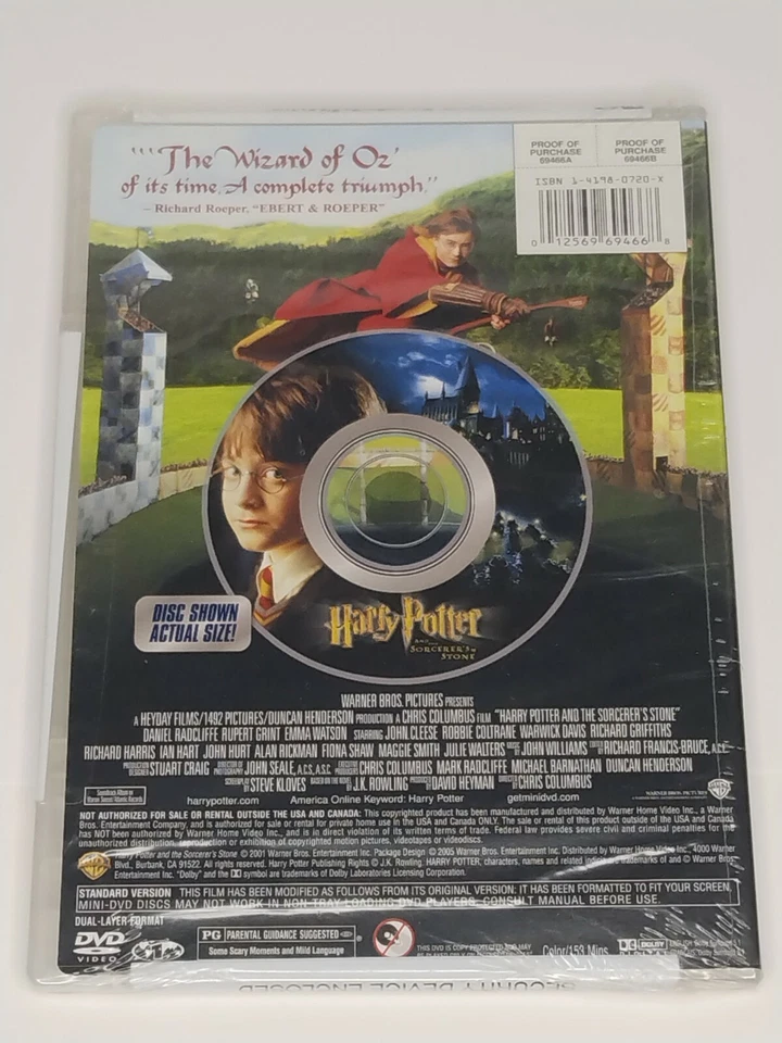 Harry Potter And The Sorcerer’s Stone Mini Disc Mini DVD Brand New Sealed  - Image 2 of 2