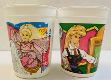 Vintage Barbie 1995 Kmart Mattel Cup set of 2 Pescor Plastics USA