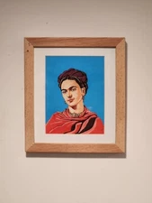 Frida Kahlo portrait, framed lithograph print