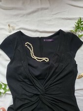 Little black workplace stretchy Violeta Black dress Size 12