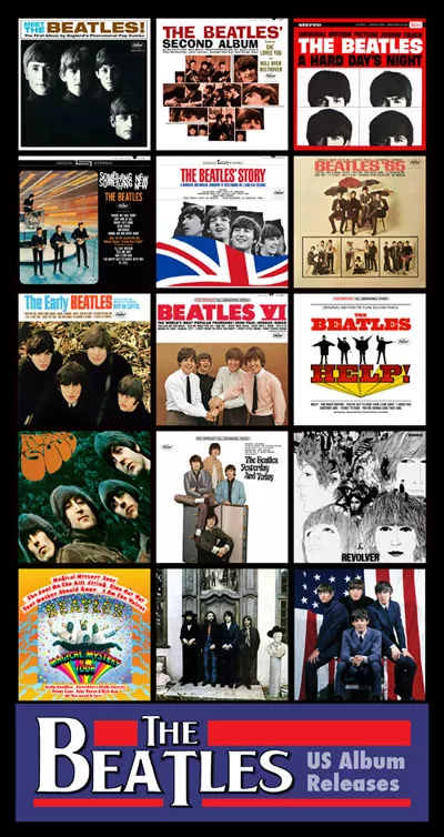 BEATLES U.S. Albums album cover discography magnet (3.5