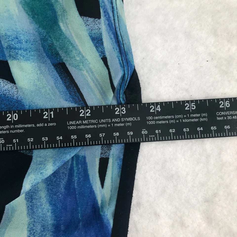 John Paul Richard Womens Sleeveless Top Sz XL Blue Black Floral Art - Image 4 of 4