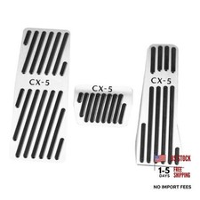 3PCS Anti-Slip Aluminum Brake Gas Dead Pedal Pads,Auto No Drilling SILVER