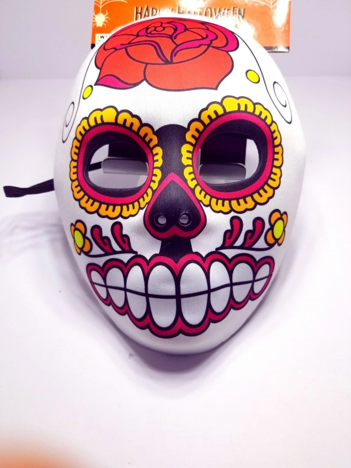 Day Of the Dead Multi Colored Female Costume Mask One Size - Image 3 of 3