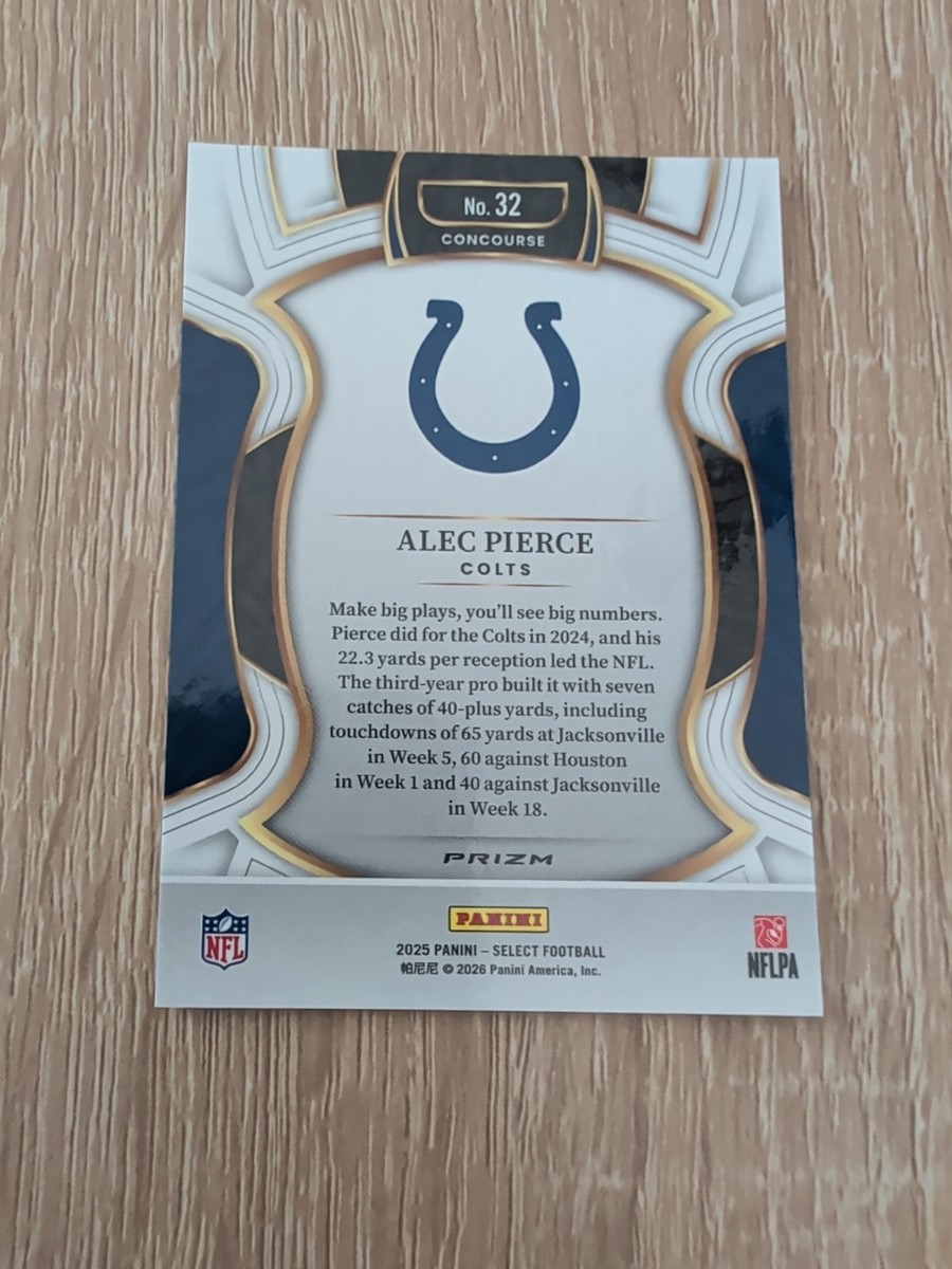2025 Panini Select - Concourse Alec Pierce #45 Zebra Prizm (RC) | eBay