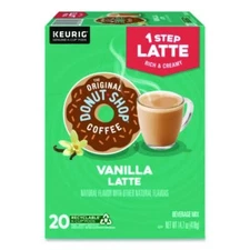 The Original Donut Shop Vanilla One Step Latte K-Cup, 20/Box 5000341533 KEURIG