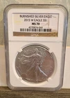 2015 W Burnished Silver Eagle NGC MS 70 ~ Brown Label