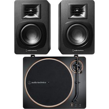 Audio-Technica AT-LP70X Belt-drive Turntable with AT-SP3X Powered Bookshelf