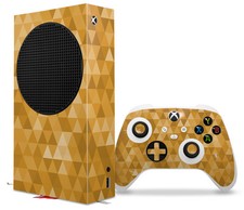 Skin Wrap for XBOX Series S Console Controller Triangle Mosaic Orange