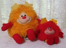 Mattel RAINBOW BRITE Lot Plush 11" Yellow Spark Sprite  6" Red Taco Bell 1983