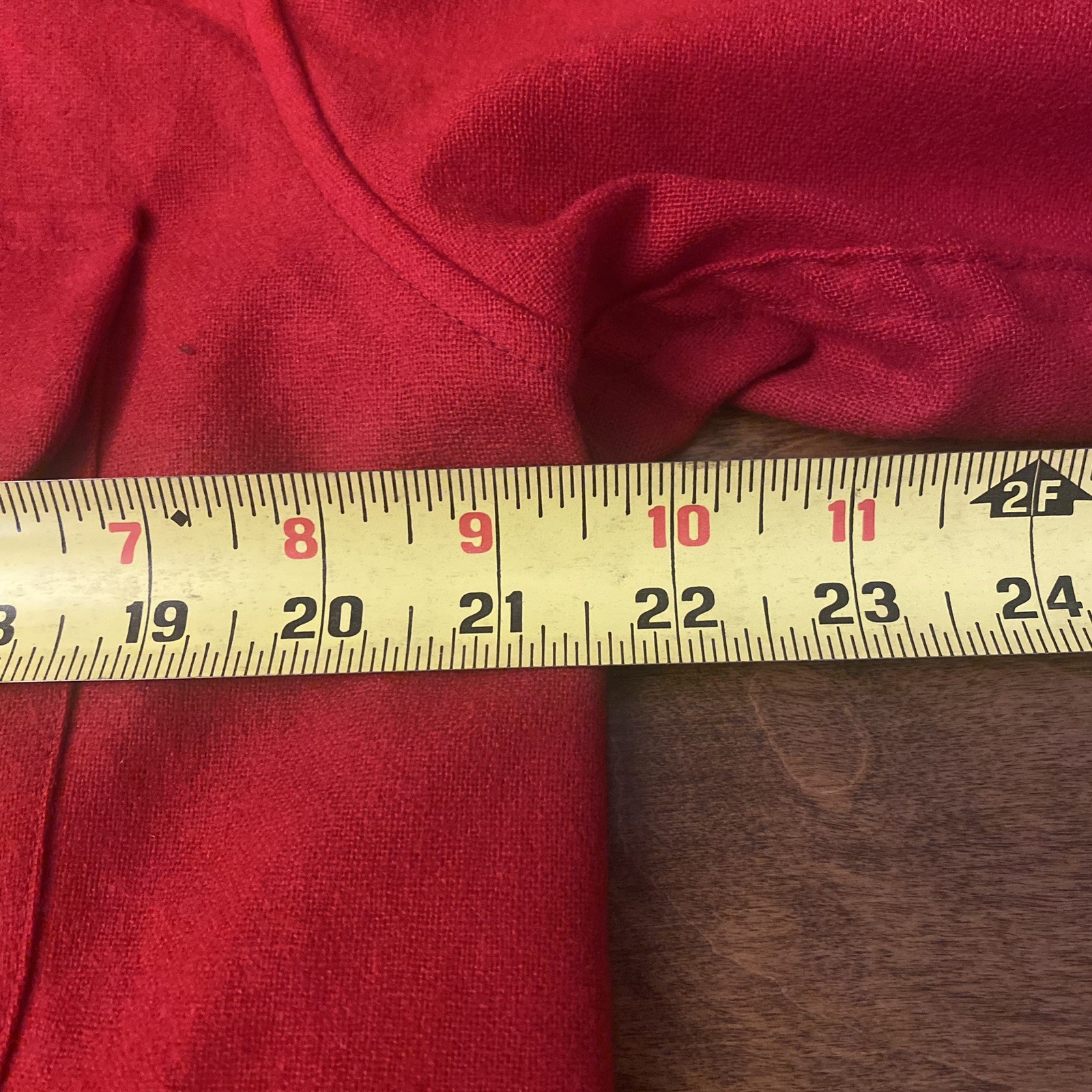 Vtg 70s Pendleton Loop Collar Wool Solid Red Boar… - image 6