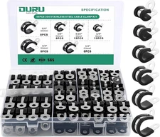 56PCS Stainless Steel Rubber Insulated Cable Clamps 6Sizes for Automotive WireHQ