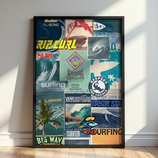 Rip Curl Surfing Poster, Billabong Wave Colla...