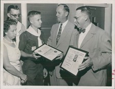 1957 Lee Scout Award Hackett St Petersburg Times Fl Business Men Press Photo 7X9