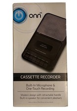 ONN Cassette Recorder External/Built-in Microphone One Touch Recording Tapes