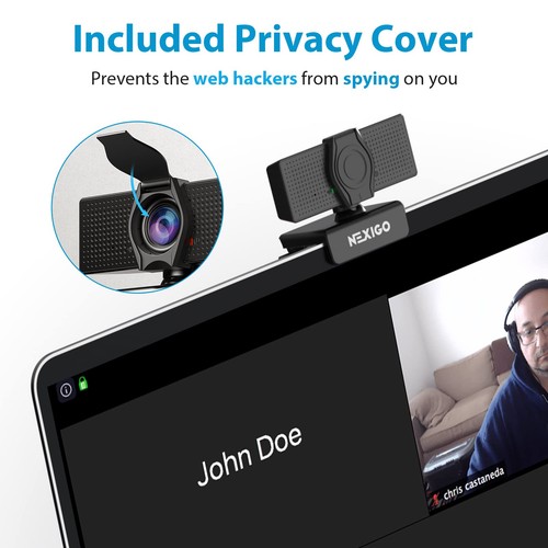 NexiGo N60 1080P Webcam with Microphone Adjustable FOV Zoom Software Control ... - 第 3/9 張圖片