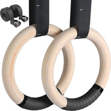 Anelli Ginnastica Legno/ PVC - Fitness Anelli Palestra Con Regolabili Lunghi Fib