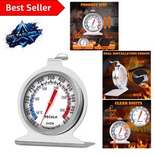 Stainless Steel Oven Thermometer 50-300 C/100-600 F - Instant Read, Battery-Free