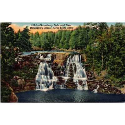Gooseberry Falls & River Minnesota's Scenic N Shore Drive Vintage Postcard SPV15