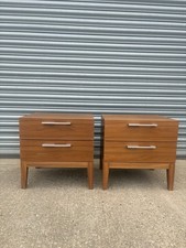 Pair of Modern Wooden Bedside Tables with Drawers Bedroom Nightstands Cabinets